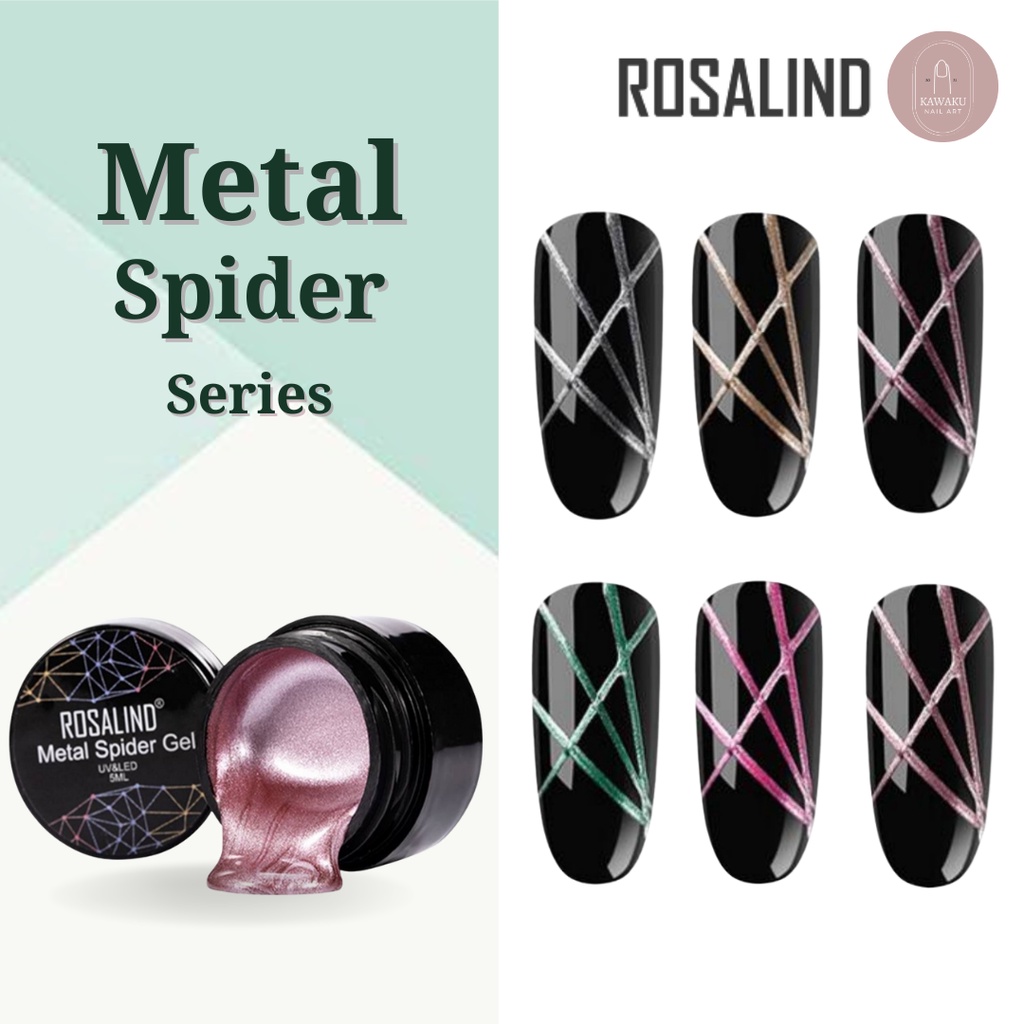 Rosalind Metal Spider Gel Painting Kutek Cat Lukis Nail Art