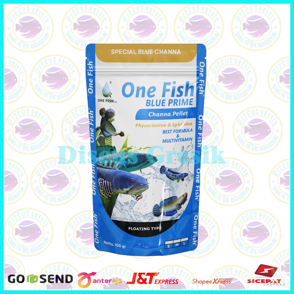 One Fish Food Spesial Blue Channa - Makanan / Pakan / Pelet Ikan Hias Khusus Channa Untuk Warna Biru