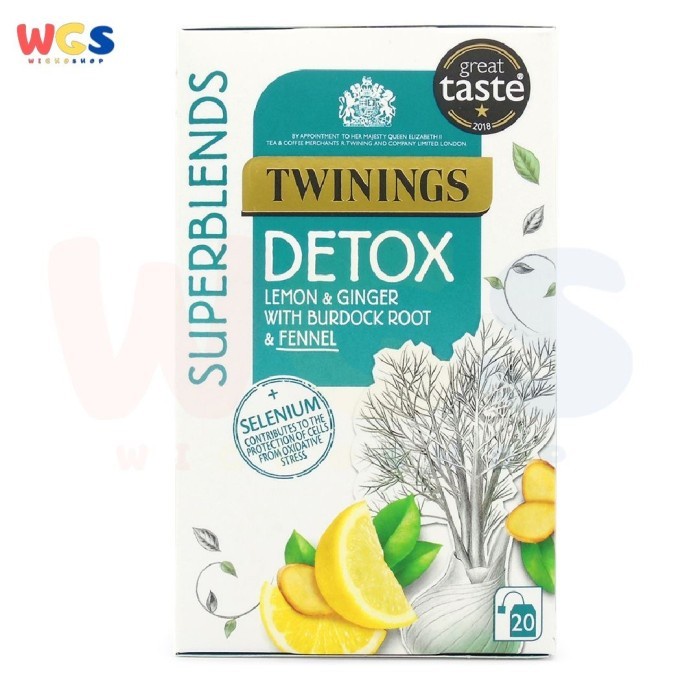 

TWININGS TEA SUPERBLENDS DETOX LEMON GINGER 20 TEA BAGS X 2GR