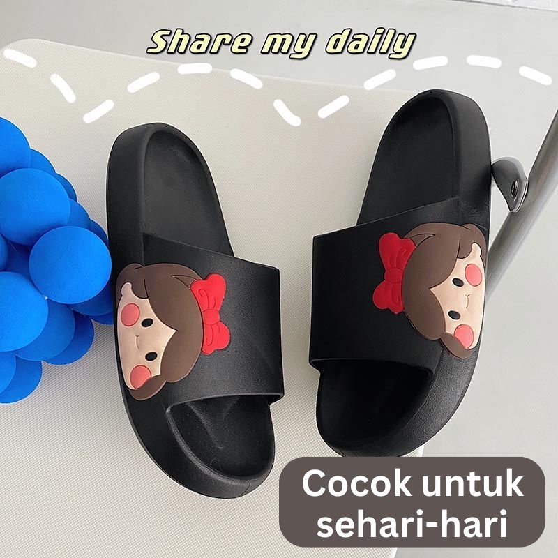 Mainland Sandal Karet Wanita Sendal Rumahan Motif Kartun Lucu HSN122