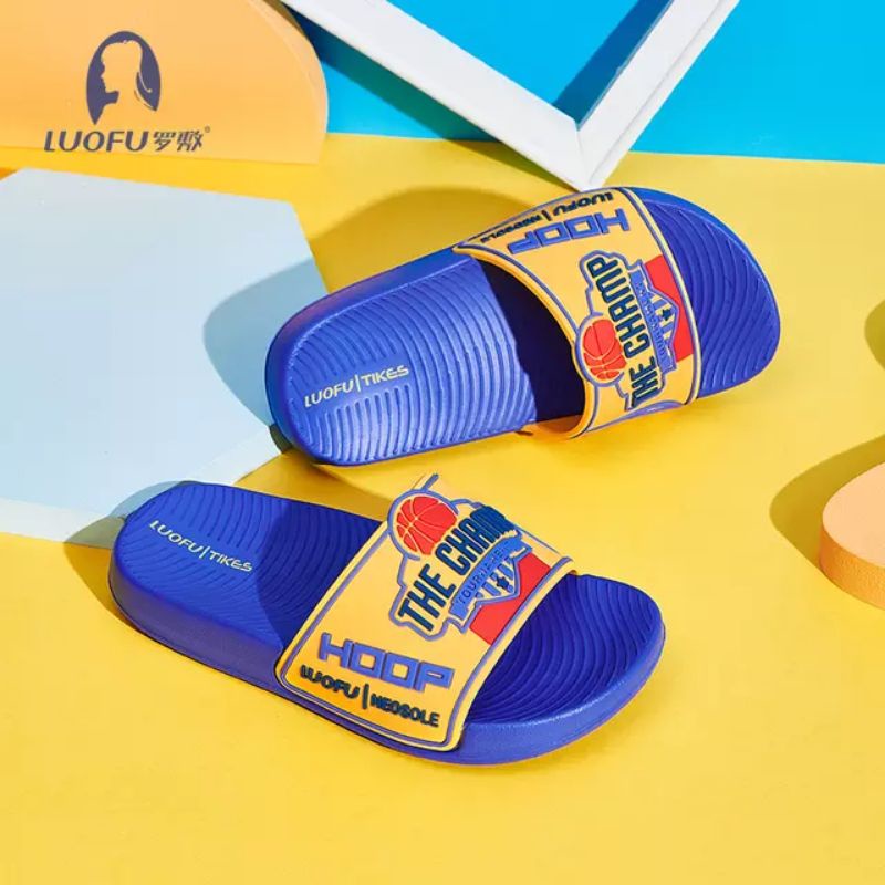 LUOFU E 7181 - A03BL SIZE 24-35 ORIGINAL l Sandal Selop jelly anak laki l Sendal kokop anak cowok impor