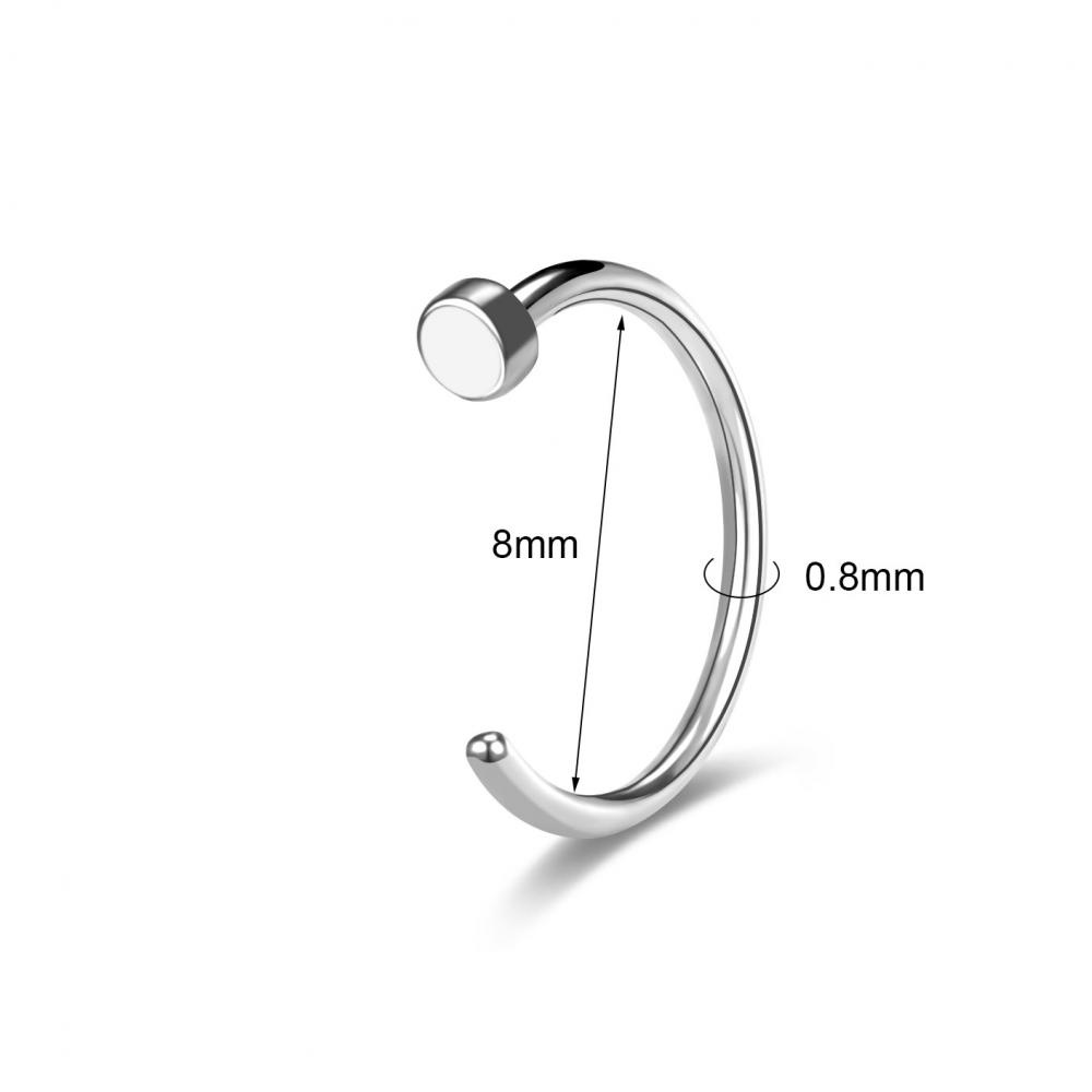 1pc Anting Tindik Hidung Bentuk C Desain Bunga Butterfly Bahan Stainless Steel 20G