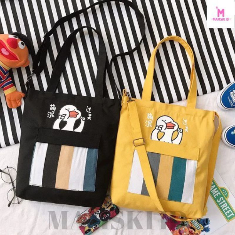 Arifirn Tote Bag Duck - Tas Tote Bag Wanita (Resleting)