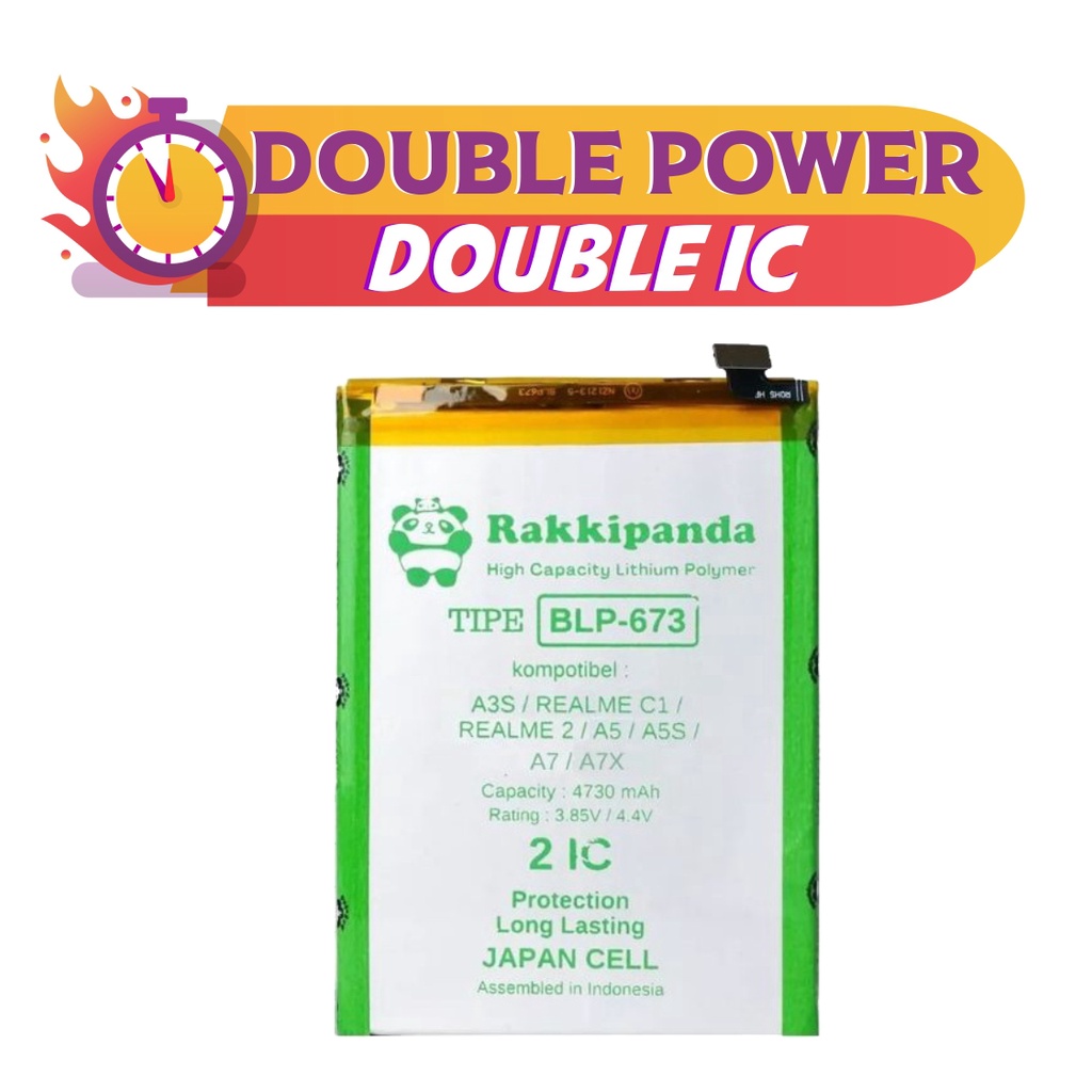 BATERAI RAKKIPANDA OPPO A3S A5S A5 A7 A12 A31 REALME C1 / 2 BLP673