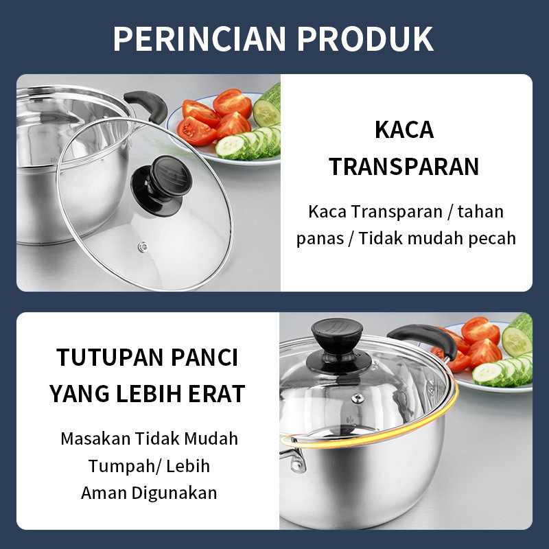 GM Bear Panci Sop Stainless , Panci Susu - Milk Pan , Soup Pot 1175