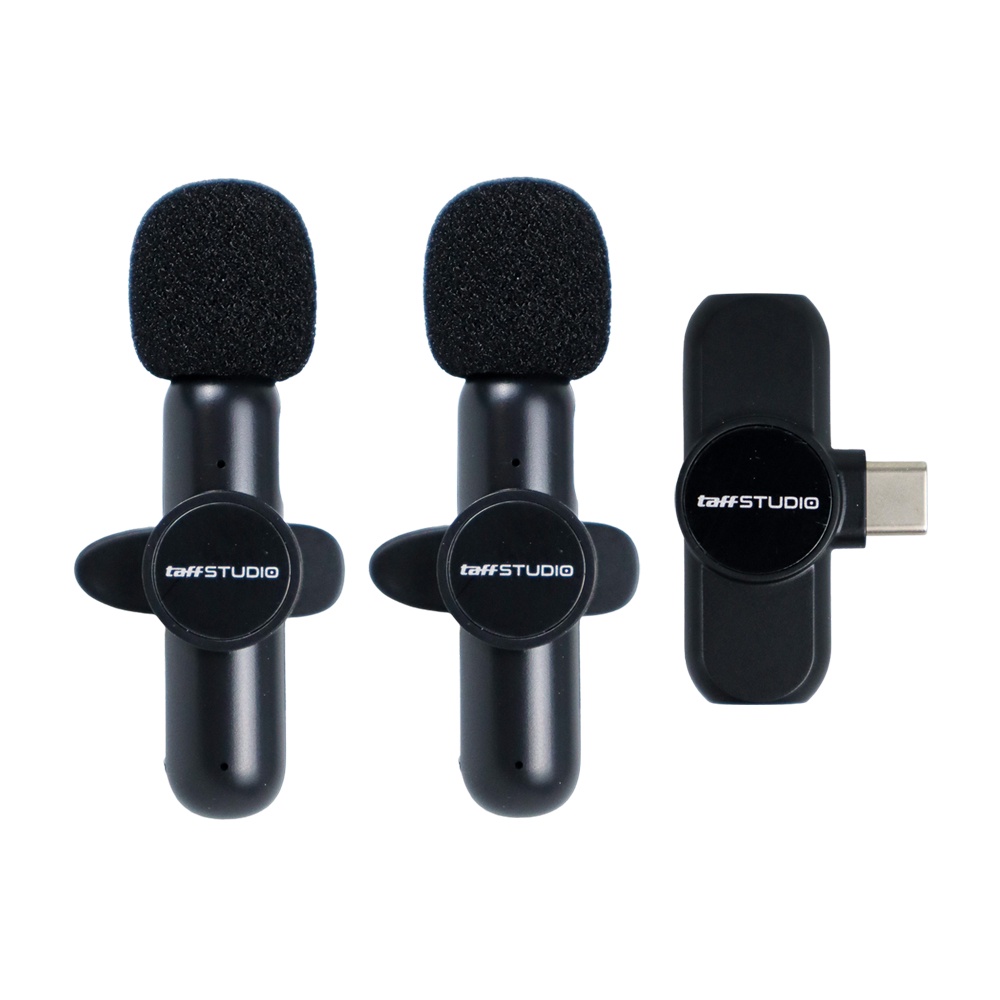 Double Mic WIRELESS MICROPHONE PODCAST LIVE LIGHTNING Mic Mik Jarak Jauh 2 SET ORI TAFFSTUDIO 2.4 G G10