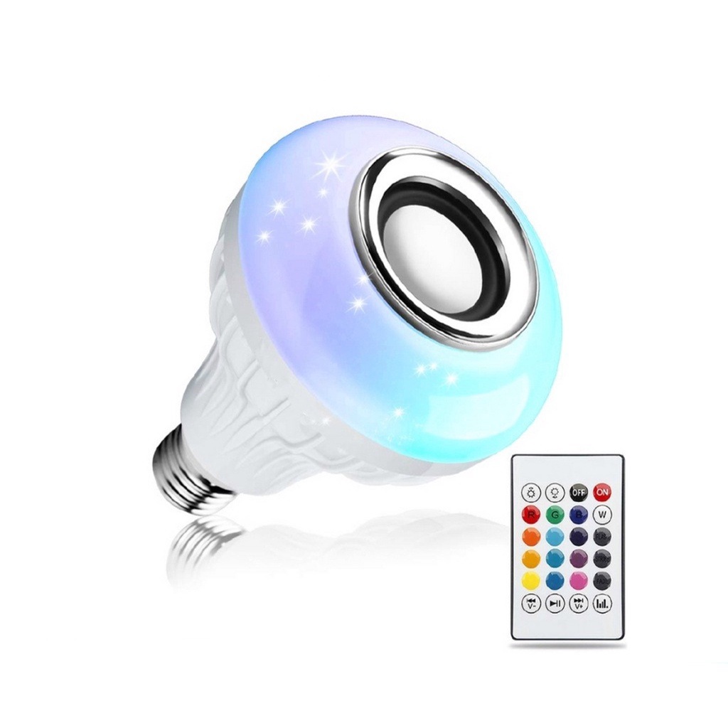 Speaker Bluetooth Wireless Lampu Music LED RGB Bohlam Speaker SPK - ACS