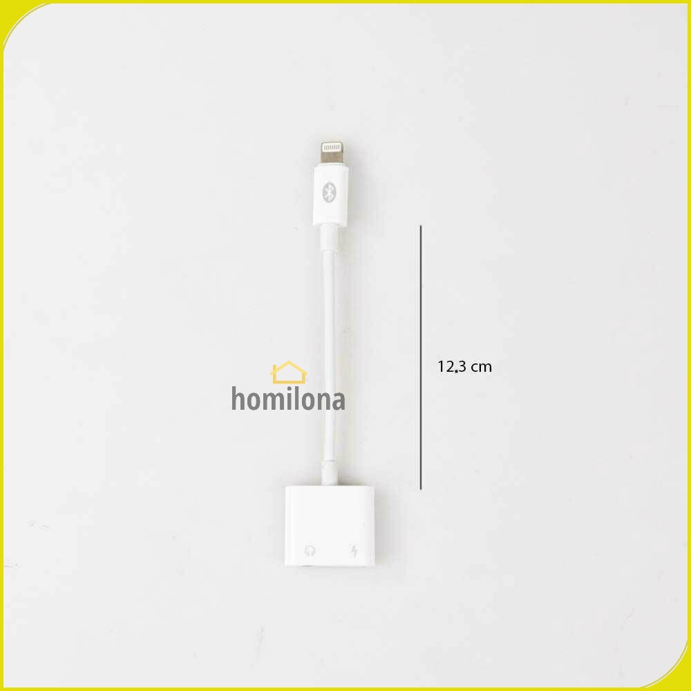 Adaptor Lightning to AUX 3.5 mm Headphone + Lightning for IP 7/8/X - White