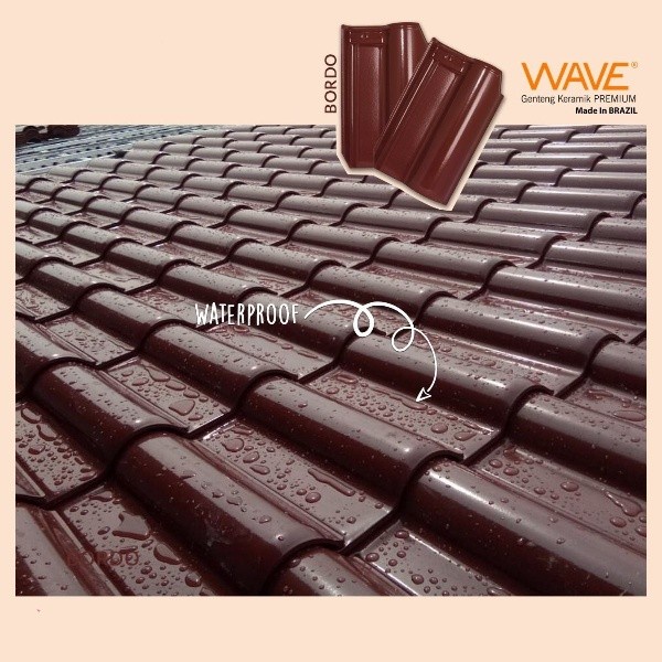 Genteng keramik Cejatel WAVE Bordo