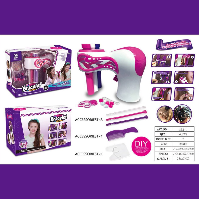 DADAWARD Alat Kepang Anak Elektrik Portable Otomatis Jepitan Anak Perempuan DIY Hair Weave Machine