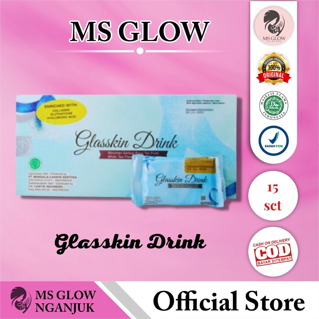 [BPOM] GLASSKIN DRINK MS GLOW ORIGINAL - MINUMAN SERBUK COLLAGEN, PEMUTIH BADAN, MINUMAN COLLAGEN AM