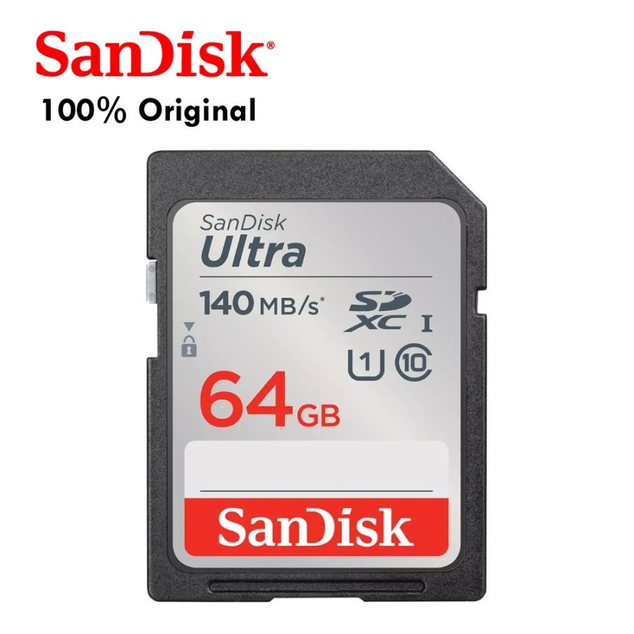 SANDISK SDCARD ULTRA 64GB 140MB/S - SD CARD 64 GB 140 MBPS ORIGINAL