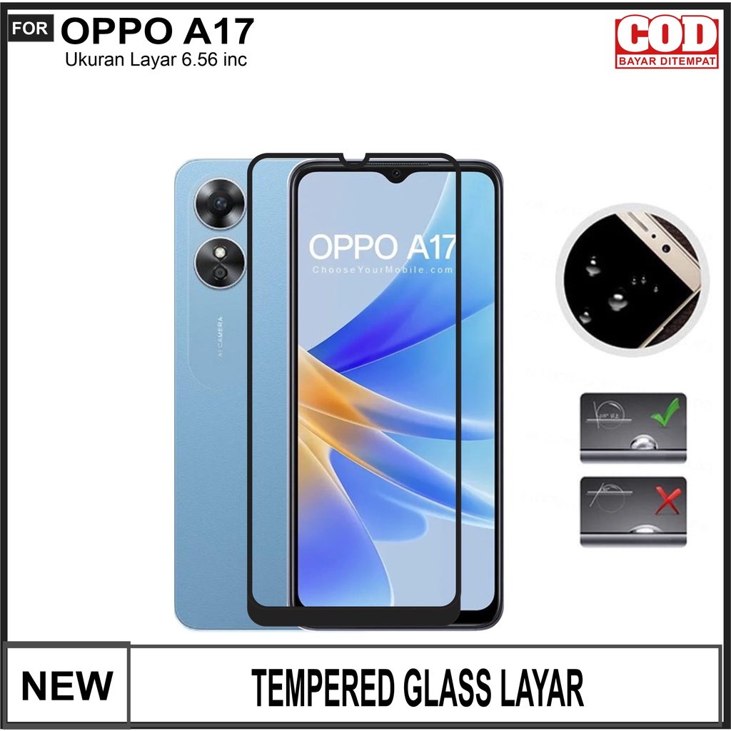 Tempered Glass Layar Oppo A17 Pelindung Layar