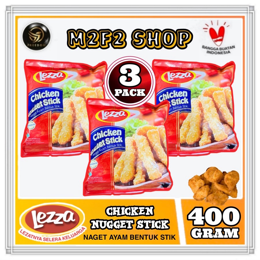 

Lezza Chicken Nugget Stick | Naget Ayam - 400 gr (Kemasan 3 Pack)