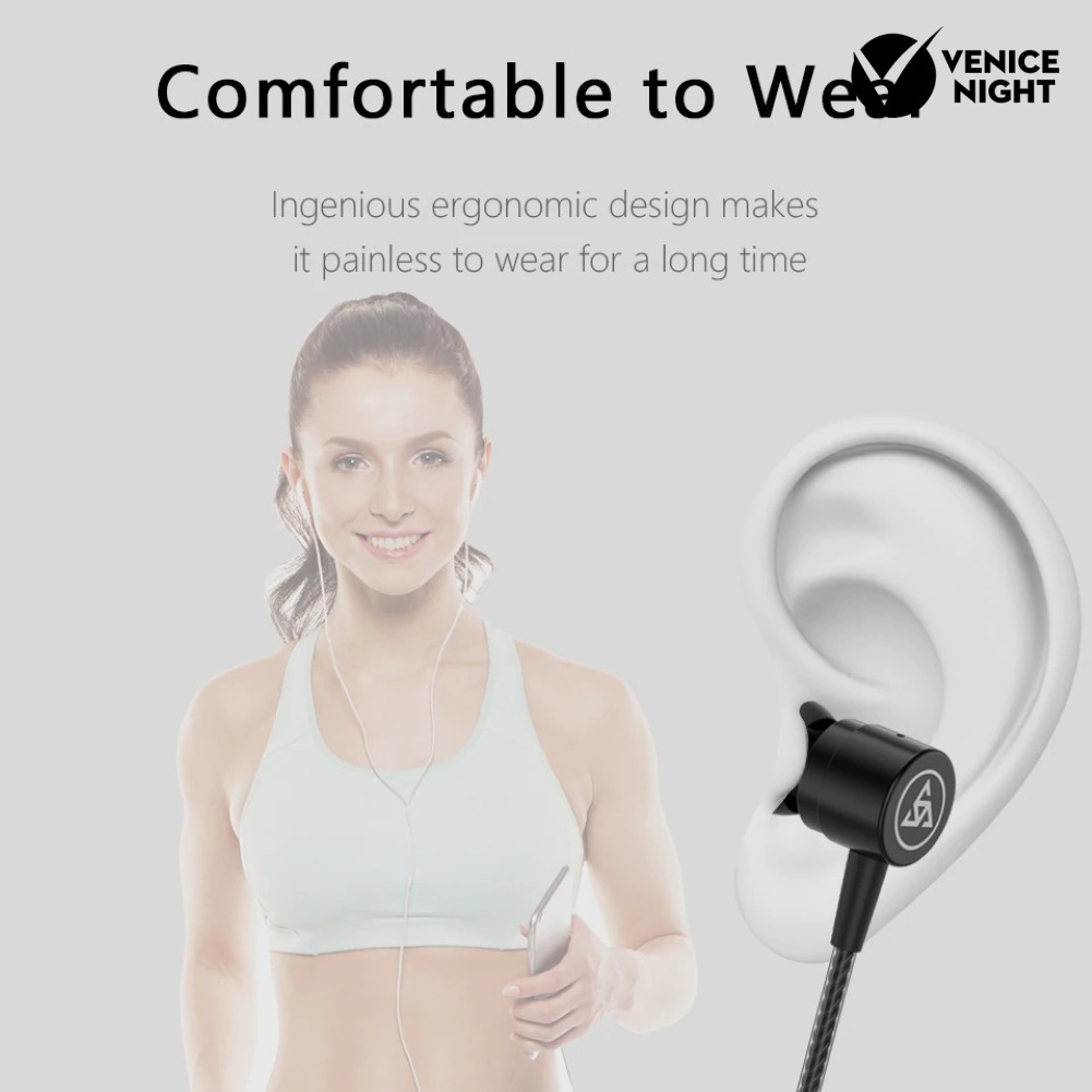 (VNEP) (Berkabel) D1 Stylish 3.5mm In-ear Metal Earphone Stereo Mobile Phone Headset dengan Mic