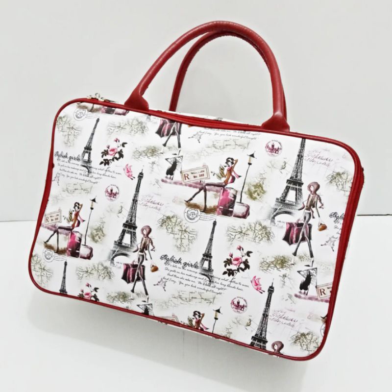 TRAVEL BAG PREMIUM TAS KOPER WANITA PARIS MERAH