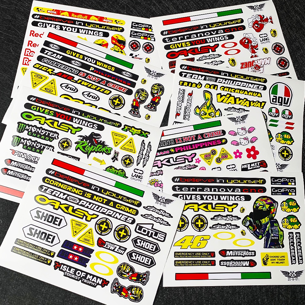 234pcs AGV #46 #93motif Moto GP Italy Sticker Evo Stiker Yamaha Motor Motor Sepeda Helemt Modifikasi Anti Air Decal Helm Cap Lensa Decals