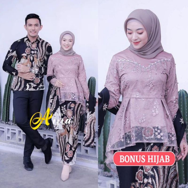 Jual Batik Couple Kebaya Modern Kebaya Wisuda Lamaran Baju Tunangan Batik Brukat Terbaru Baju 5749