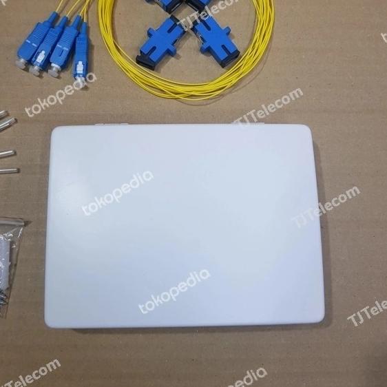 Roset optik / roset FTTH 4 core SC lengkap adaptor + pigtail
