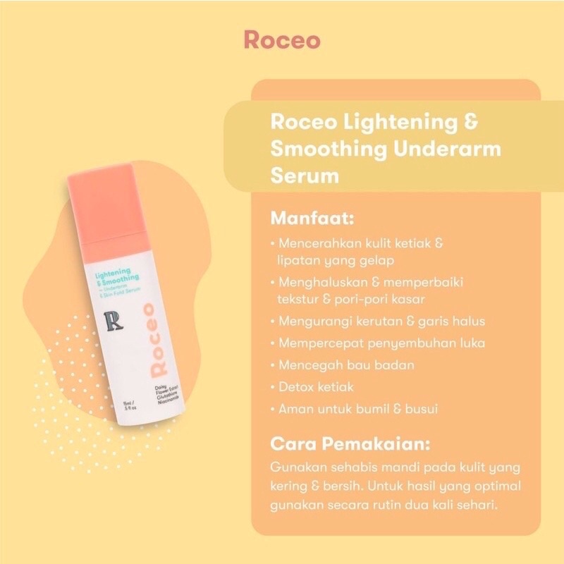 ROCEO Serum Lightening Smoothing Underarm Skin Fold Activewhite Brightening Moisturizing Body 15 30 ml