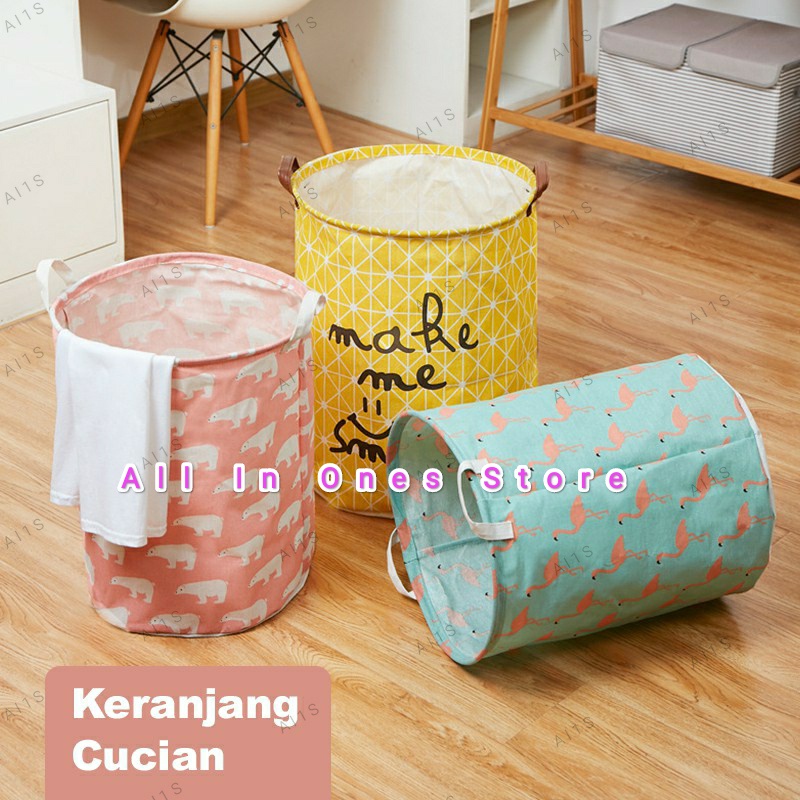 AI1S Keranjang Tempat Penyimpanan Baju Kotor Bersih Bayi Pria Cowok Laki Laki Wanita Perempuan Gadis