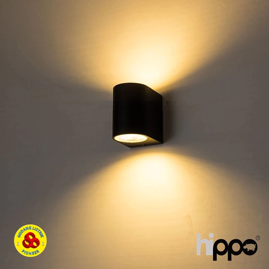 Hippo Wall LED 2x4W HP1706 Lampu Dinding Outdoor Pilar Tempel 2 Arah