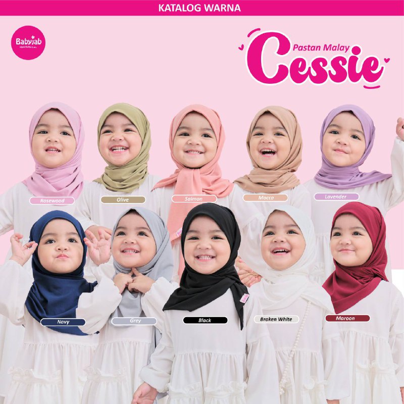 Babyjab Pastan Malay Cessie Hijab Anak Lucu Perempuan - Baby Jab Jilbab Bayi Cewek Usia 1 2 3 4 5 6 7 Tahun