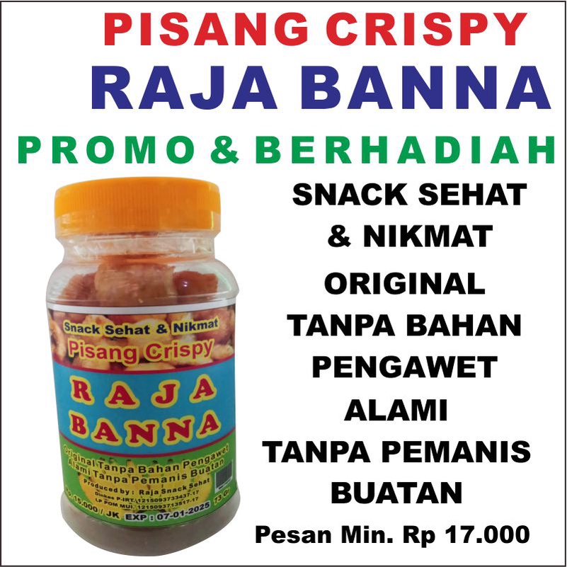 

KERIPIK PISANG RAMBAK PISANG RAJA BANNA Istimewa Promo Snack Sehat dan Nikmat Renyah Crispy Original Tanpa Bahan Pengawet, Alami Tanpa Pemanis Buatan KRIPIK BANANA CRUNCH SELE CEMILAN SEHAT ANNUR KARANGAYU 1457 KERIPIK PISANG RAMBAK Pisang Crispi