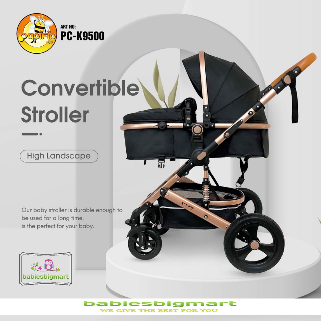 Stroller Pacific PC K 9500 Newborn Kereta Dorong Bayi Anak Hadap Depan Dan Belakang