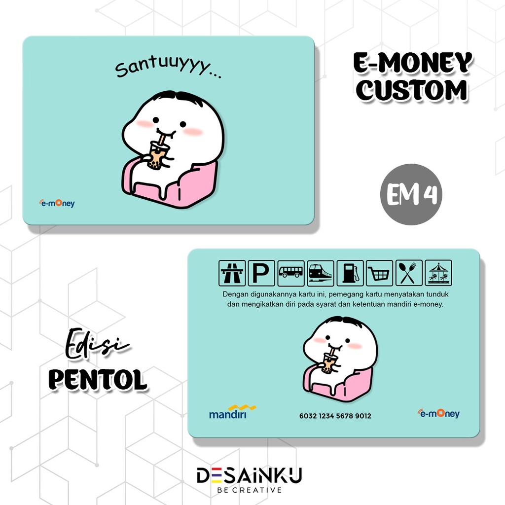 EMONEY edisi Pentol stiker lucu / Tap Cash / Flazz / Brizzi