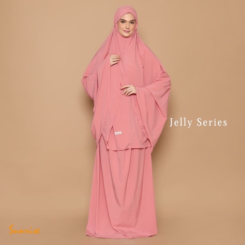 Mukena Sunrise - Jelly Series - Mukena Dewasa 2 in 1 Resleting Travel