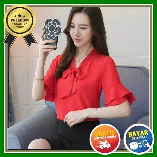 Shirt Rayon Crinkle - Kemeja Jumbo Saku 2 - Cozie Top Kemeja Linen - Blouse Wanita Korean Style Baha