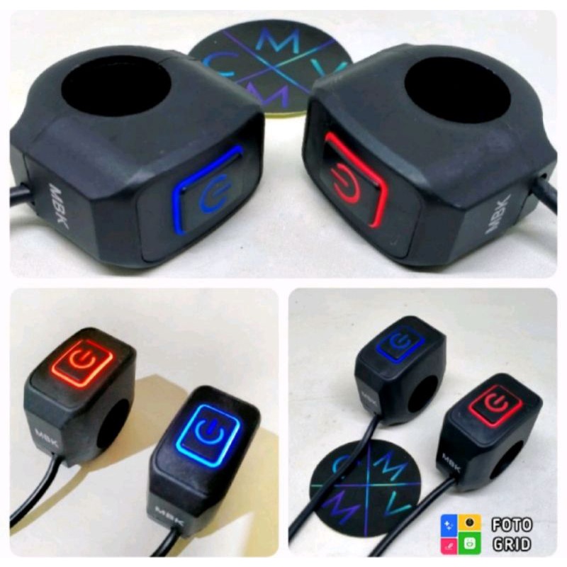 Jual saklar stang on off motor lampu led power button on off indikator ...