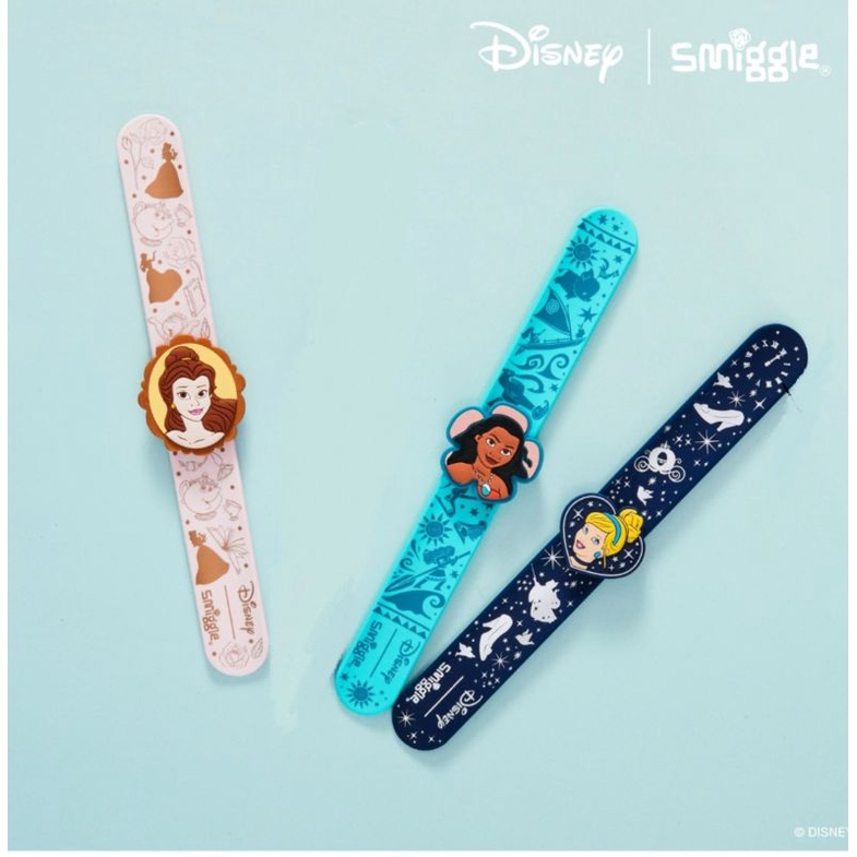 Smiggle Slapband Princess & Sweets edition - moana cinderella belle unicorn pug dog- kado gelang ana