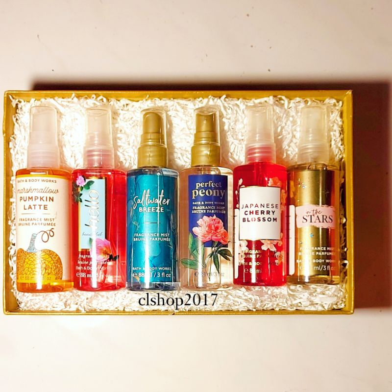 BATH &amp; BODY WORKS BBW PAKET GIFTSET HAMPERS 2IN1 3IN1 4IN1 5IN1 6IN1 7IN1 GINGHAM DARK KISS JAPANESE CHERRY BLOSSOM YOU'RE THE ONE MAD ABOUT YOU A THOUSAND WISHES IN THE STARS INTO THE NIGHT ROSE PERFECT PEONY SUNSET GLOW STRAWBERRY POUND CAKE BAHAMAS