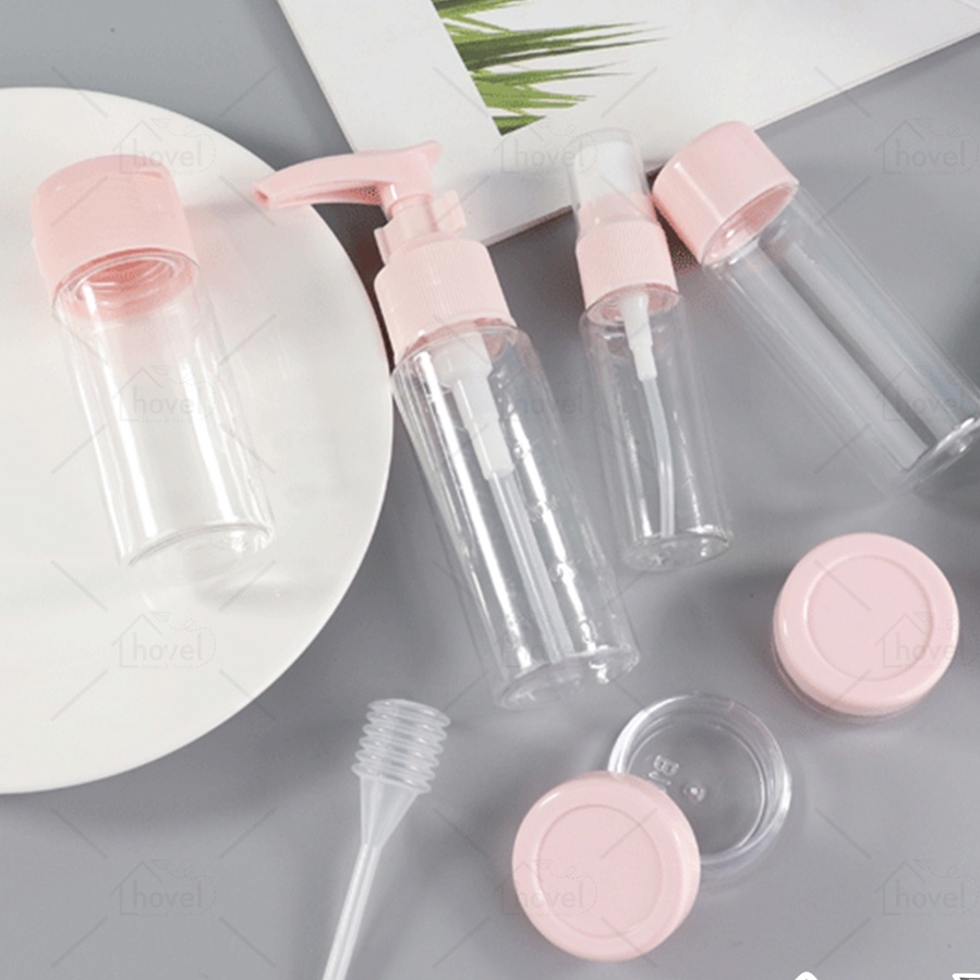 Serbagrosirmurah 7 in 1 Travel Toiletries Kit Set Botol Kecil Berpergian 1 set isi 7 EMPTY BOTTLE SET 7IN1