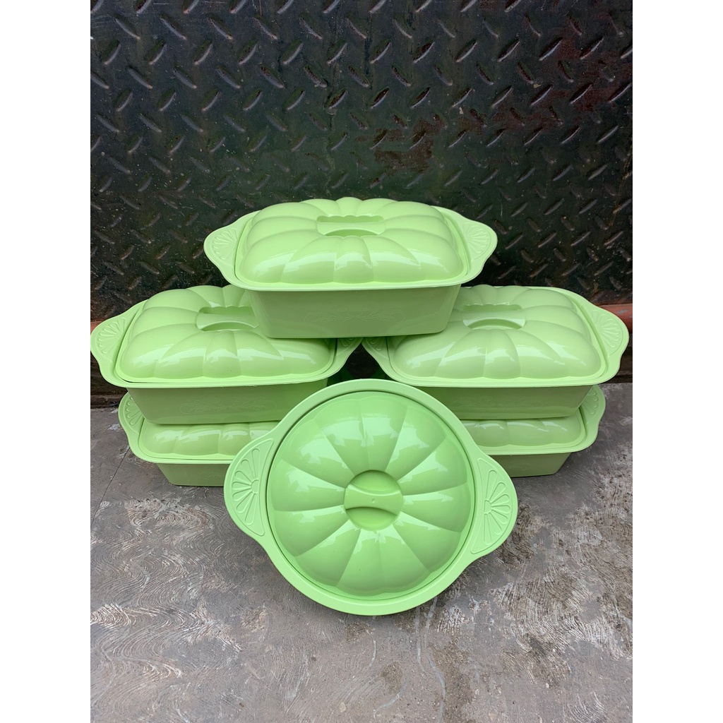 set prasmanan yuyi 6pcs / 5pcs basi segi + 1pcs basi bulat / tempat penyimpanan makanan