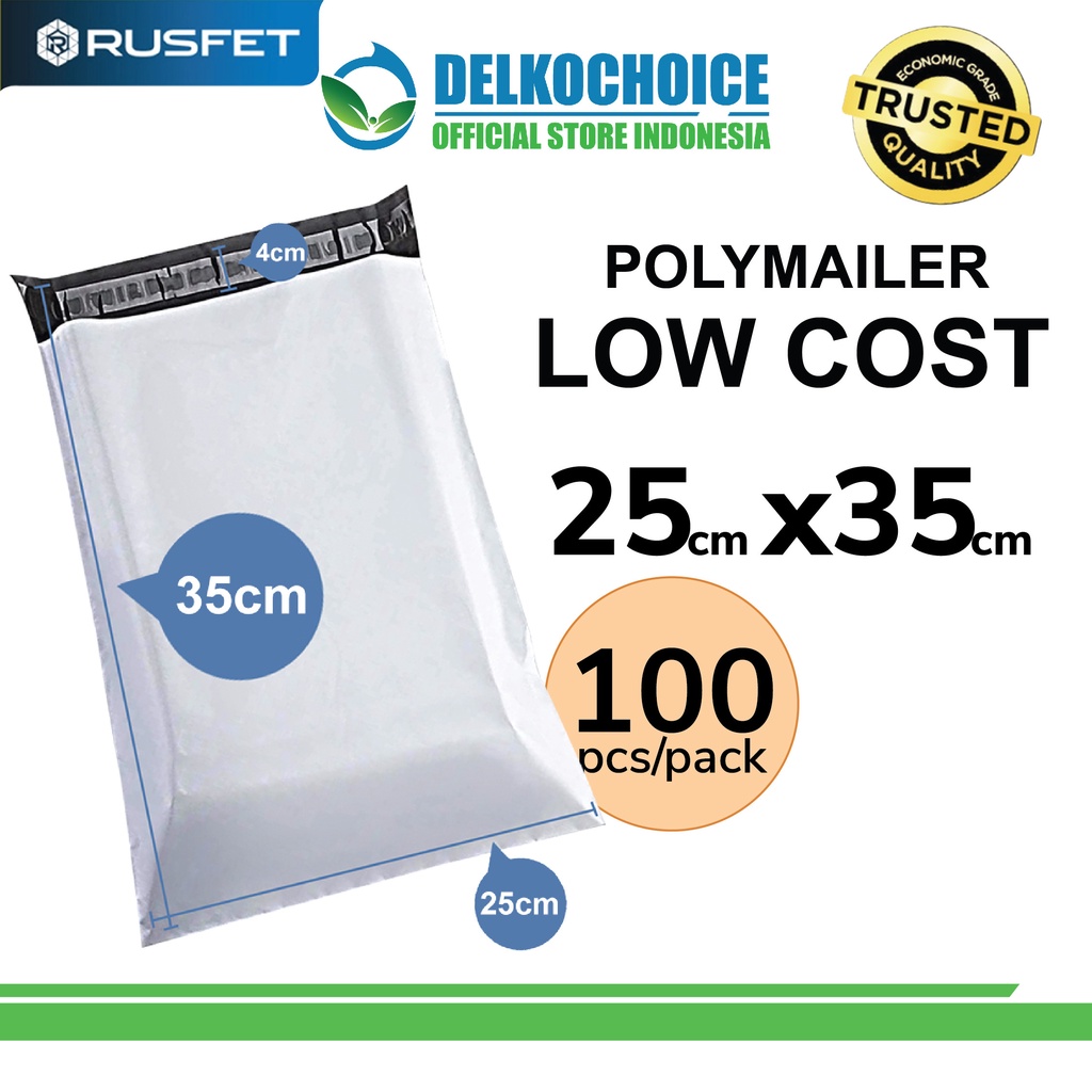 

Plastik Polymailer PACK LOW COST Amplop Polimailer PUTIH 25x35 RUSFET