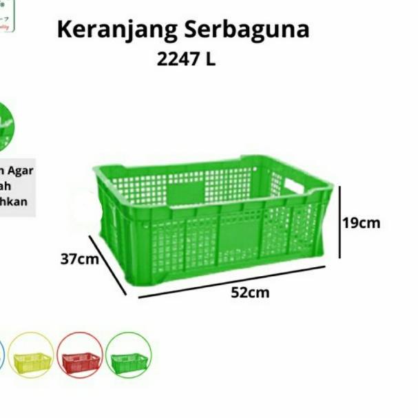 

Container Box 2247 Green Leaf P52xL37xT19 cm Keranjang Industri Roti