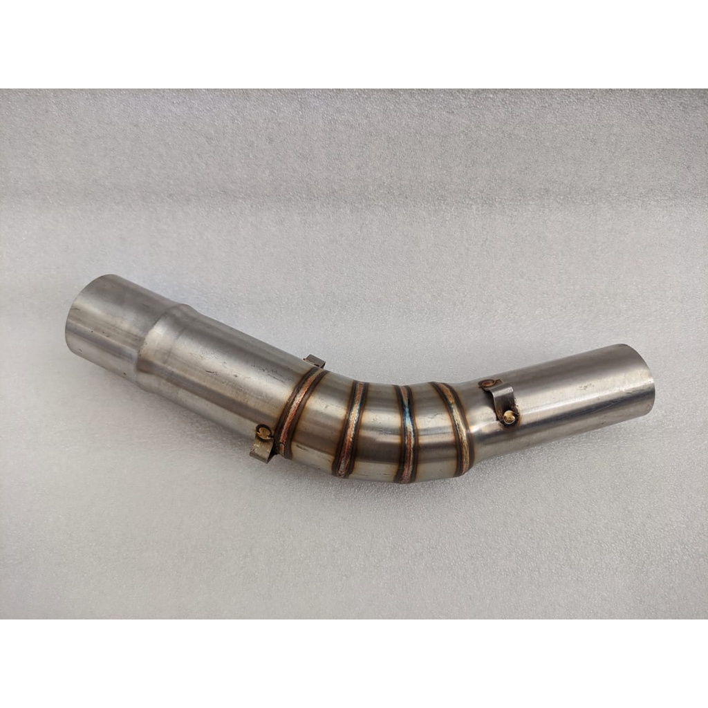 Pipa leter s/sambungan leheran knalpot motor beat vario mio pcx fino scoopy genio inlet 38 mm stainl