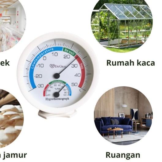 termometer ruangan /hygrometer analog 5 inch