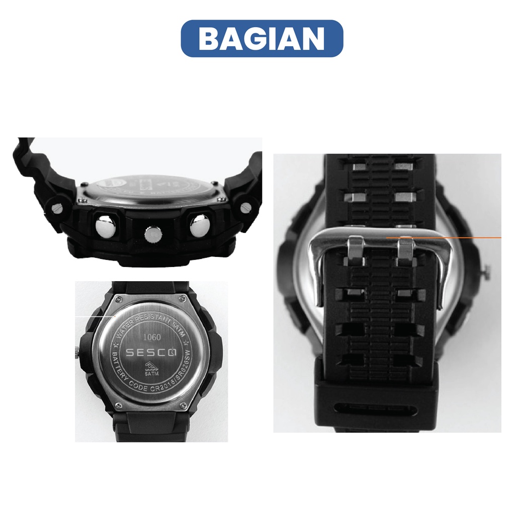 SESCO Jam Tangan Anak Analog Digital 8060 Anti Air, Original, dan Bergaransi