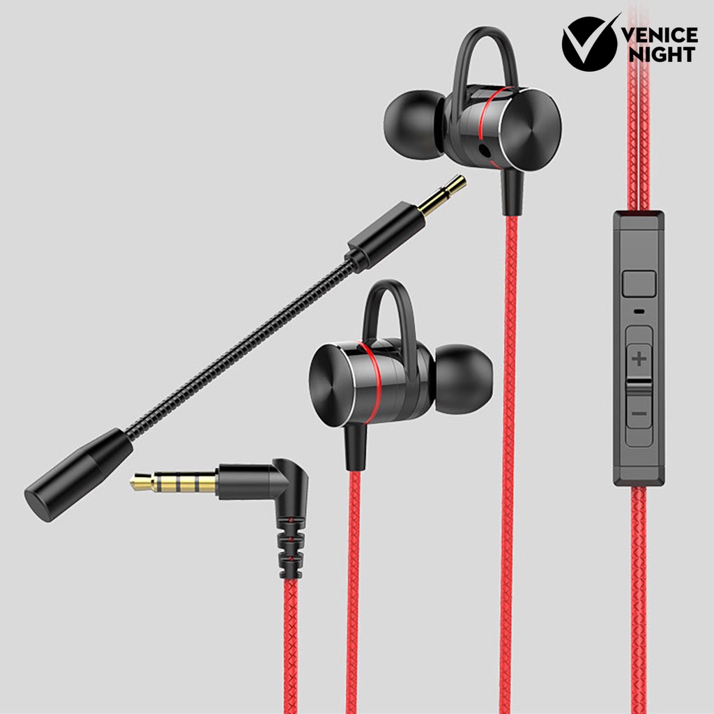 (VNEP) (Berkabel) E-sports Game Metal In-ear Headset dengan Mikrofon HiFi Sports Earphone