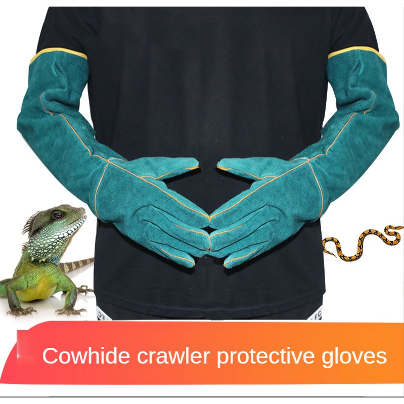 【60 CM】Sarung Tangan Kulit Tebal Anti Gigit Anti Scratch/Sarung Tangan Hewan/Reptile Protectiove Gloves/Sarung Tangan Pelindung Anti Gigit Panjang