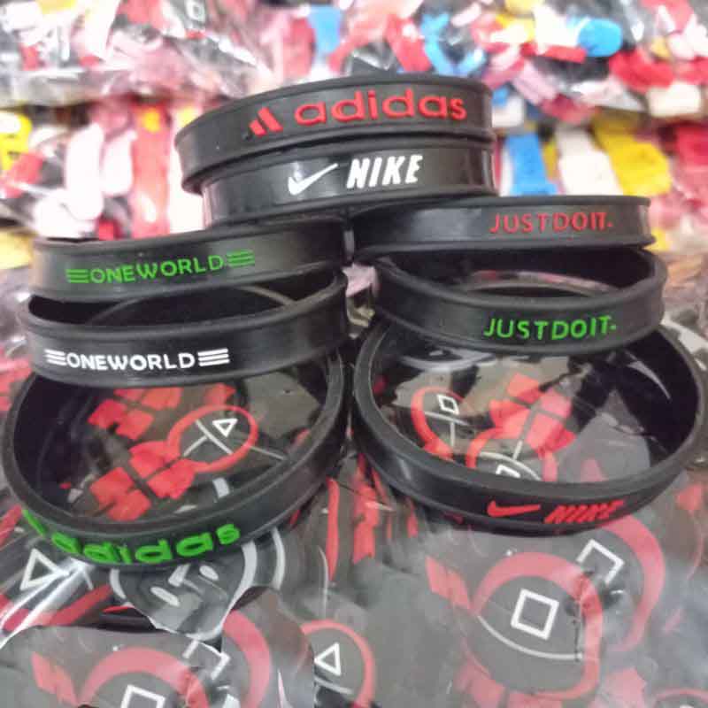 Gelang Sport Karet / Rubber Bracelet Olahraga Fashion Wristband Tangan Pria Wanita