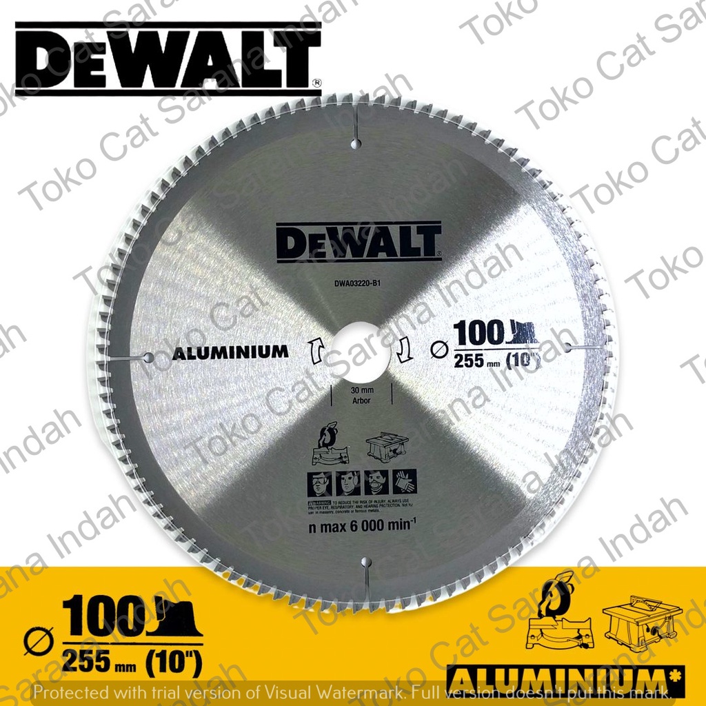 DEWALT MATA CIRCULAR SAW BLADE ALUMINIUM 255MM 10 INCH 100T MATA POTONG KAYU GERGAJI DUDUK LISTRIK 1