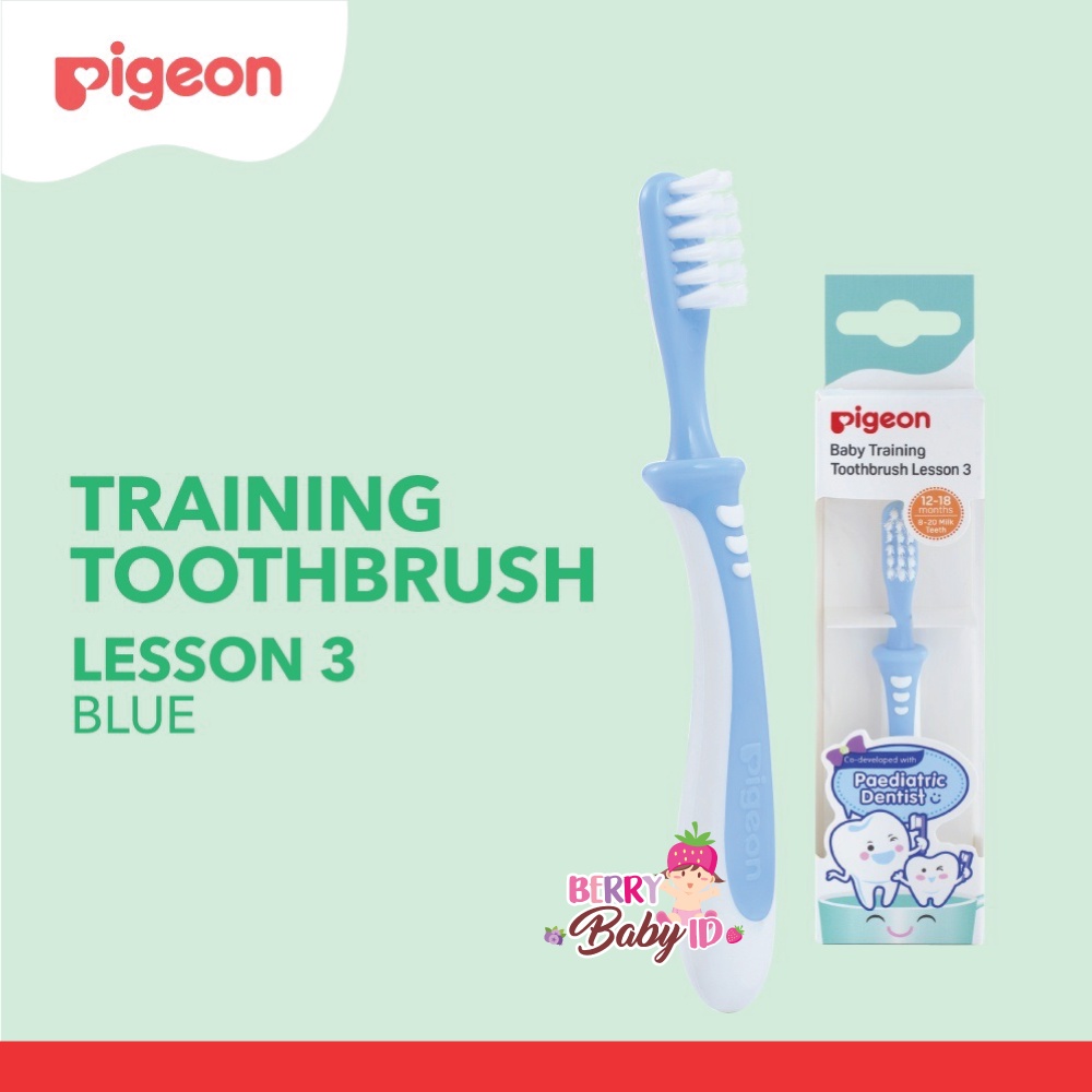 Pigeon Baby Training Toothbrush Lesson 3 Sikat Gigi Bayi 12-18 Bulan Berry Mart