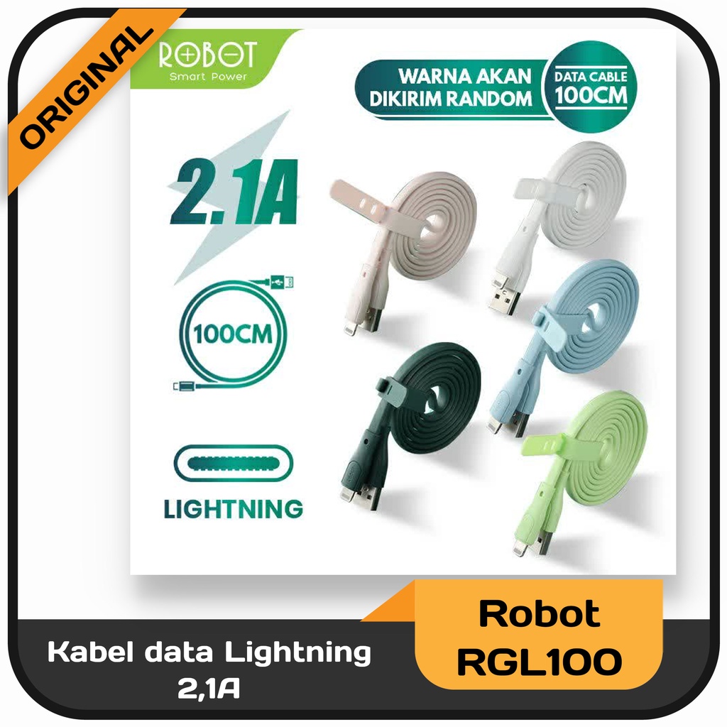 Kabel Data Lightning Robot RGL100 2,1A per pc