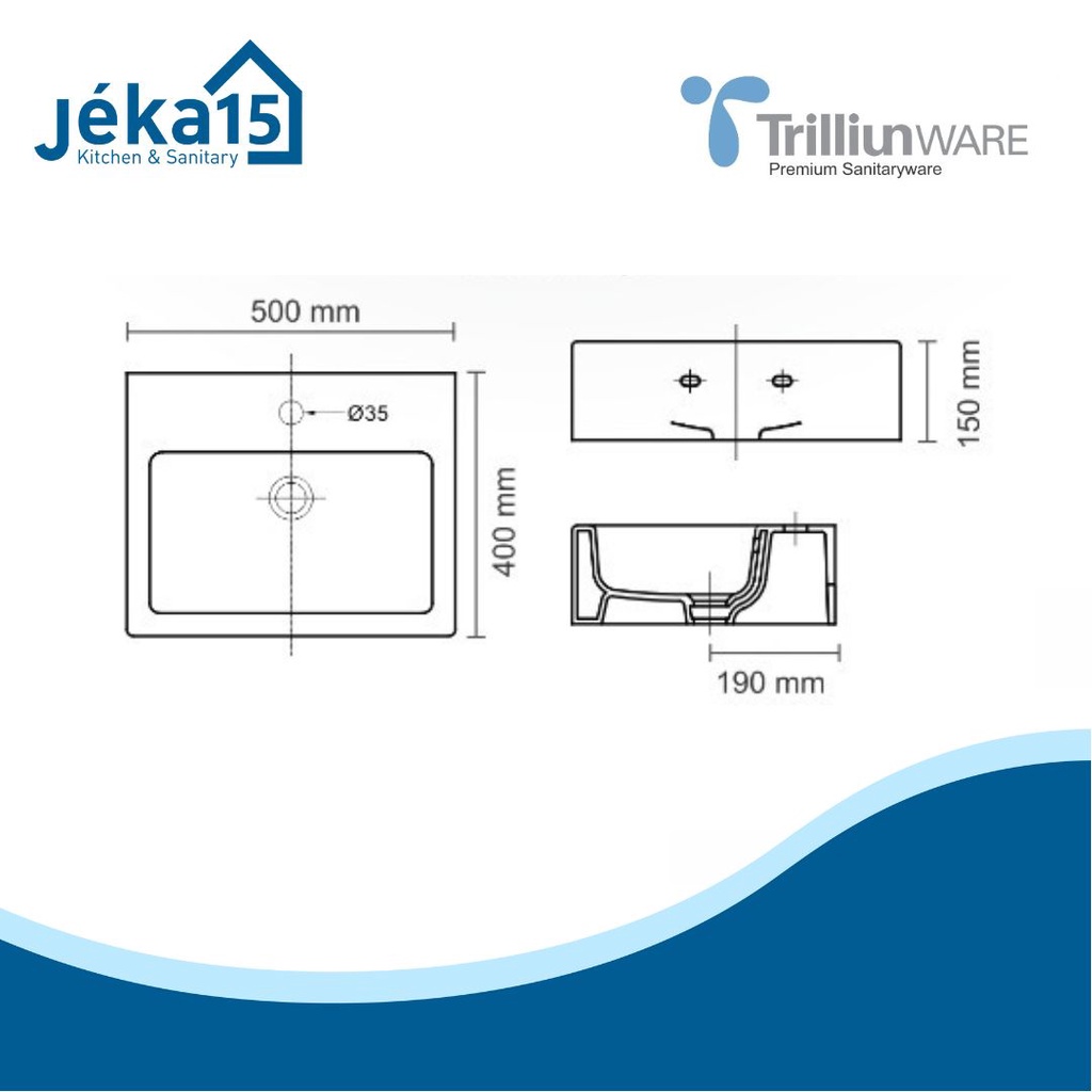 TRILLIUNWARE CITRINE WOOD WASTAFEL CUCI TANGAN MEJA / GANTUNG