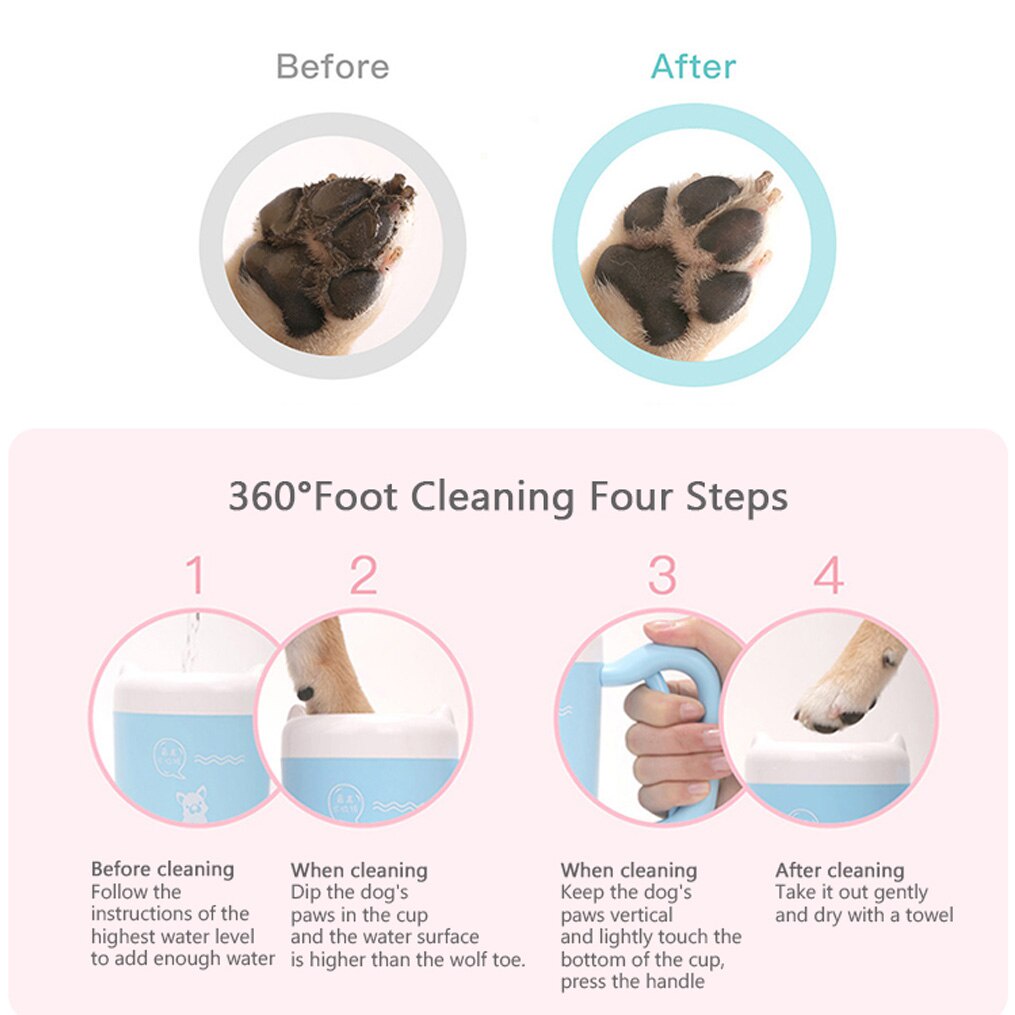 Pet Paw Cleaner Kaki Anjing Wash Dirty Cat Foot Mesin Alat Pembersih Kaki Hewan Peliharaan Foot Washer Cup Tool Cleaning Brush